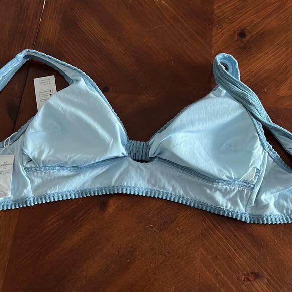 Cupshe Blue Textured Bikini Top Woman Size 0X NWT - Picture 6 of 8